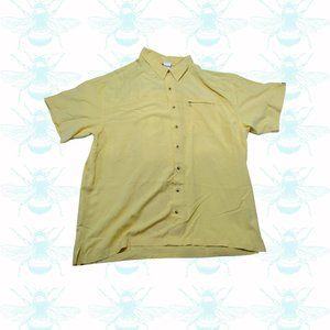 The North Face Yellow Short Sleeve Hiking Zip Pocket Shirt Men's Size - XXL 2XL